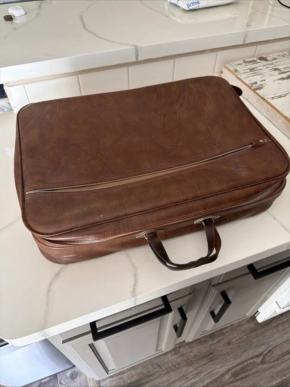 Brown Leather Briefcase Carry Bag